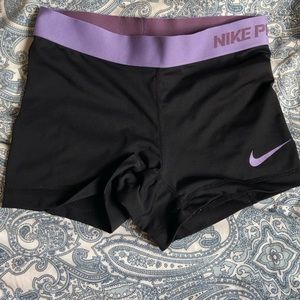 Nike pro purple lined spandex
